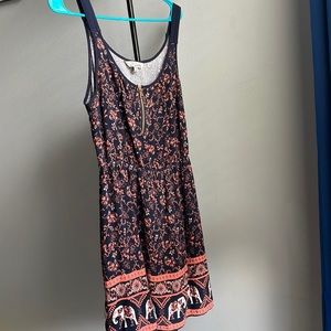 J for Justify dress size 1x navy blue and coral